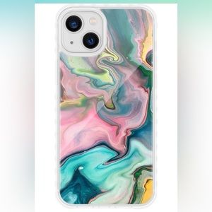iPhone 14 Plus double layer protective case in watercolor design NIB NWT